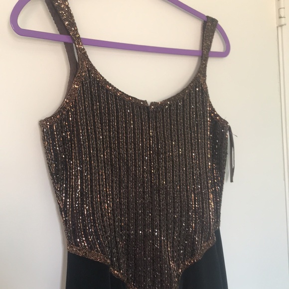 Black Tie Oleg Cassini beaded vintage gown size 10? - Picture 9 of 14